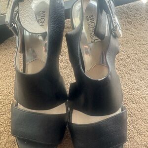 Michael Kors Black Heels with Ankle Strap and Platform